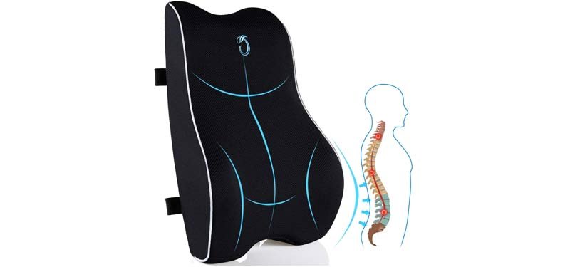 CompuClever Lumbar Memory Foam Back Cushion