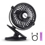 SkyGenius Battery Operated Clip on Mini Desk Fan