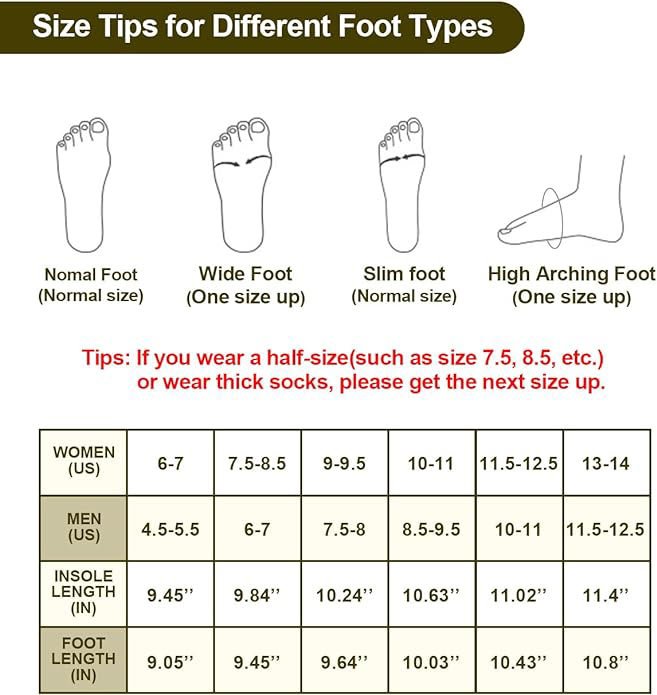 OLDSH Spa Slippers Sizes